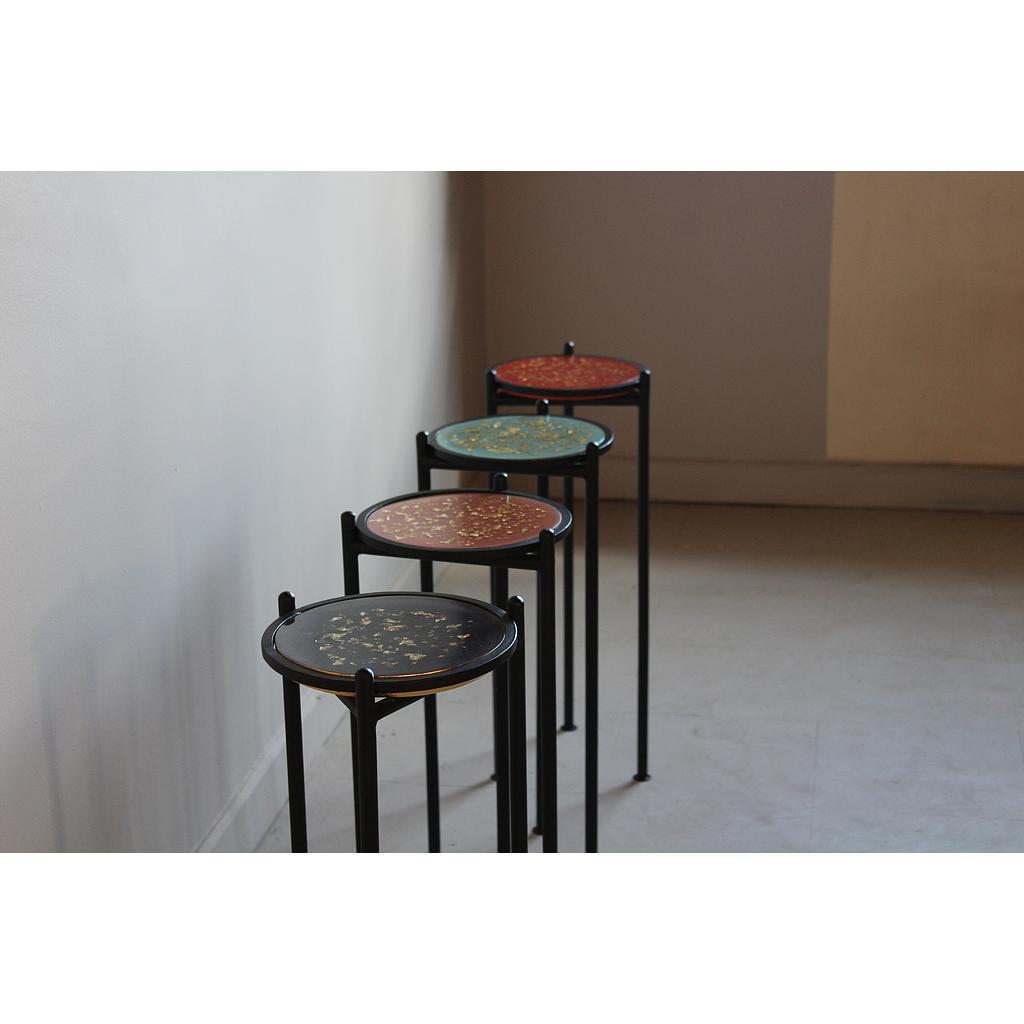 SELETTE H 60 PLATEAU EN RESINE DIA18 CM